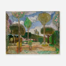 Roman Garden by Franklin "Watty" Watkins, oil on canvas, sold Nov 2023
