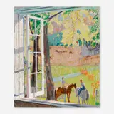 Mildred Bunting Miller, Untitled (Scene with Horses), oil on canvas