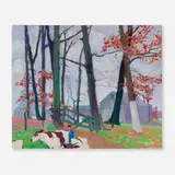 Mildred Bunting Miller, Farm Scene with Cows, oil on canvas