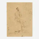 Jacques Villon, Etude de Walter Pach, 1932, ink on paper