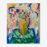 Alfred Maurer, Flowers on a Green Table