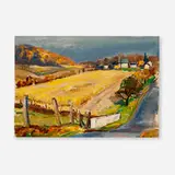 John Fulton Folinsbee, Wheat Field, Jericho Valley, 1972, oil on canvas board