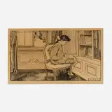 Elizabeth Shippen Green, I am Teaching Her the History of France, c. 1912, charcoal and chalk on paper