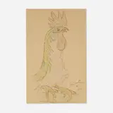 Jean Cocteau, Le Coq, 1956, lithograph in colors