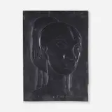 Boris Lovet-Lorski, Portrait of a Woman, c. 1920, hand-carved slate