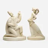 Mademoiselle Claude Lévy, Pair of Figures, 1921, stone