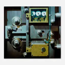 Gus Heinze, Bank Vault Door, 2009, acrylic on panel