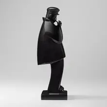 Ferdinand Parpan, Le Pecheur, 2002, black patinated bronze