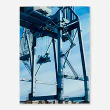 Edmund Lewandowski, Harbor Cranes, 1992, watercolor and gouache on paper