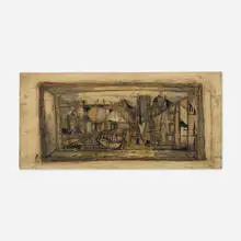 Brittany Village by Claude Venard, c. 1950, oil on canvas, sold Nov 2023