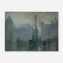 Paul Cornoyer, City Scene, oil on board