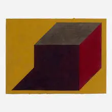 Form Derived from a Rectangle by Sol LeWitt, 1989, gouache and graphite on white, watermarked, CM Fabriano – 100/100 cotton, sold Nov 2023