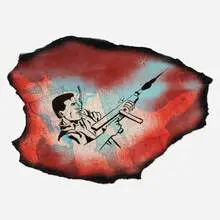 Untitled by David Wojnarowicz, c. 1982, stencil spray painted on paper map, sold Nov 2023