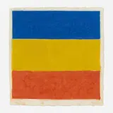 Colored Paper Image XVI (Blue Yellow Red) by Ellsworth Kelly, 1976, colored and pressed paper pulp, sold Nov 2023