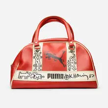 Untitled (Puma Bag) by Keith Haring, 1987, felt tip marker on leather bag, sold Nov 2023