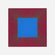 Richard Anuszkiewicz, Deep Blue Square, 1981, acrylic on board