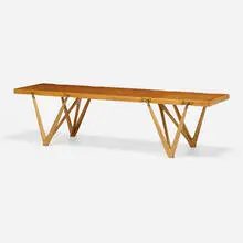 Coffee table by Ico and Luisa Parisi, c. 1950, walnut, brass, sold Nov 2023