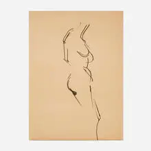 Figure Study by Mercedes Matter, charcoal on paper, sold Nov 2023