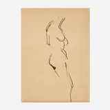 Mercedes Matter, Figure Study, charcoal on paper