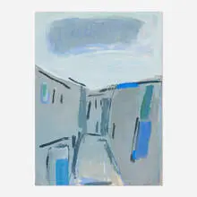 James Lechay, City Street, 1968, gouache on paper
