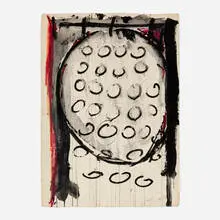 Joseph Amar, Circles and Sphere, 1977, gouache and oil on paper