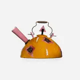 Marilee Hall, Teapot, 1991, glazed earthenware, metal