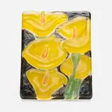 Donald Sultan, Yellow Lilies, 1998, hand-painted glass