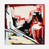 Dennis Ashbaugh, Pope Blasts Reds Again, 1979, acrylic, sand and felt on canvas