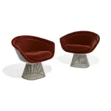 Platner Collection lounge chairs, pair by Warren Platner, sold May 2021