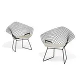 Diamond chairs, pair by Harry Bertoia, sold May 2021