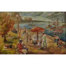 At the Lakefront, 1937 by Louise Dunn Yochim, sold Mar 2021