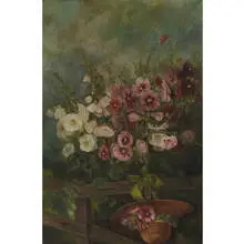 W.S. Wilcox, Hollyhocks, 1888