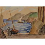 Flora Schofield, Harbor Scene, circa 1930, c. 1930, watercolor