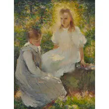 Dana Pond, Portrait of Two Girls, 1901
