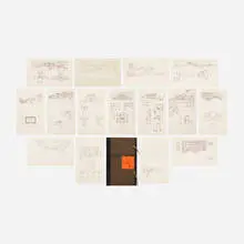Building Plans and Designs portfolio by Frank Lloyd Wright, 1963, printed paper, sold Apr 2018