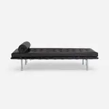 Ludwig Mies van der Rohe, Barcelona daybed, leather, lacquered wood, chrome-plated steel