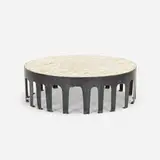 Pia Manu, coffee table, c. 1960, enameled steel, travertine