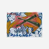 Jörg Immendorff, Zubehor, 1984, linocut and acrylic on paper