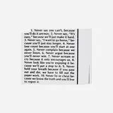 Bern Porter, Nevers, 1994, screenprint on shaped white Sintra plastic