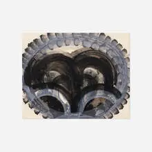 Black Palm by Howard Hodgkin, 1986-87, lithograph on paper with pochoir hand coloring on buff Arches paper, sold Apr 2018
