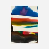 Phenomena Rising Red to Blue Anatomy of a Cloud by Paul Jenkins, 1977, watercolor on paper, sold Apr 2018