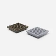Synthesis 45 ashtrays, pair by Ettore Sottsass, c. 1975, molded plastic, sold Apr 2018