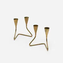 Carl Auböck, candlesticks, pair, c. 1950, brass