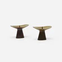 Carl Auböck, candlesticks, pair, c. 1945, brass
