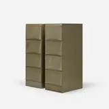 Olivetti, Synthesis file cabinets model C3, pair, c. 1965, enameled steel, plastic