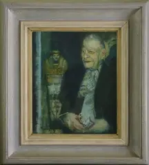 Untitled by Mick Rooney, oil on canvas board 29.5 x 24.5cm ., sold May 2021