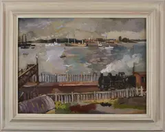 Allan Walton, Untitled, Allan Walton (1892-1948) Near Harwich oil on canvas 45.5 x 60.5cm