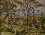 Stephen Bone, Untitled, oil on board 30.5 x 39cm .