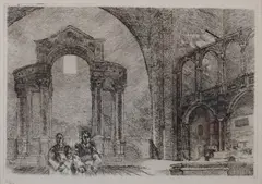 Gabriel White, Untitled, Gabriel White (1902-1988) Westminster Cathedral etching