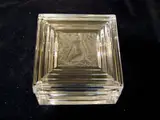 Lalique, A clear and frosted glass box and cover,